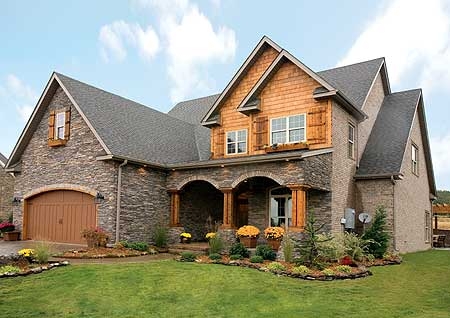 Country home with covered porch