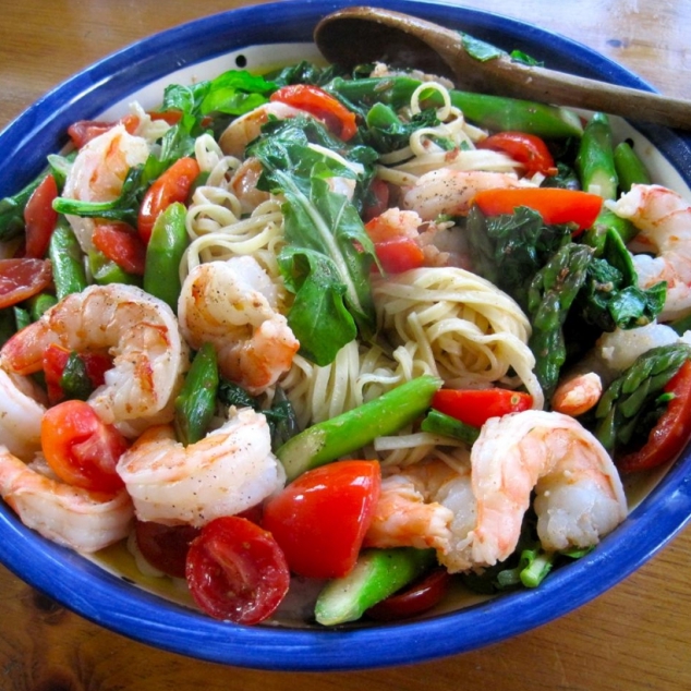 Creamy Shrimp Pasta Primavera