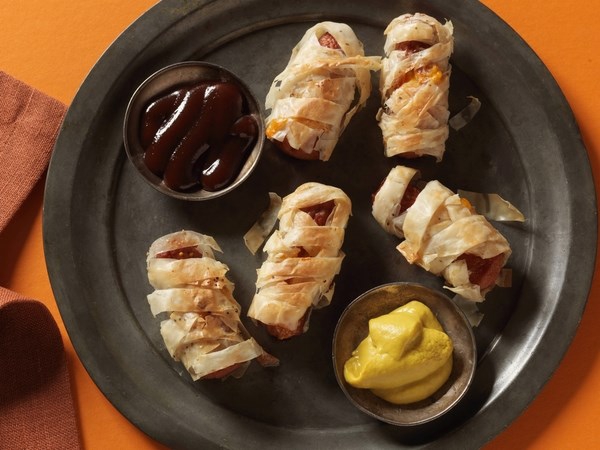 Crispy Phyllo Wrapped Hot Dog Mummies