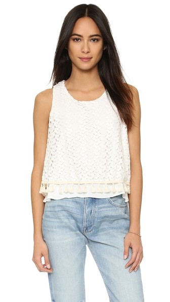 Crochet Tassel Top by Tbags Los Angeles
