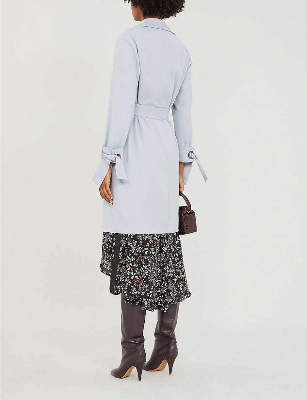 Cuff-tie Crepe Wrap Coat - Image 2