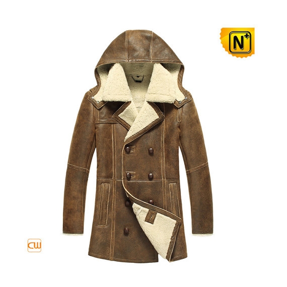 Custom Sheepskin Coat with Hood CW877159