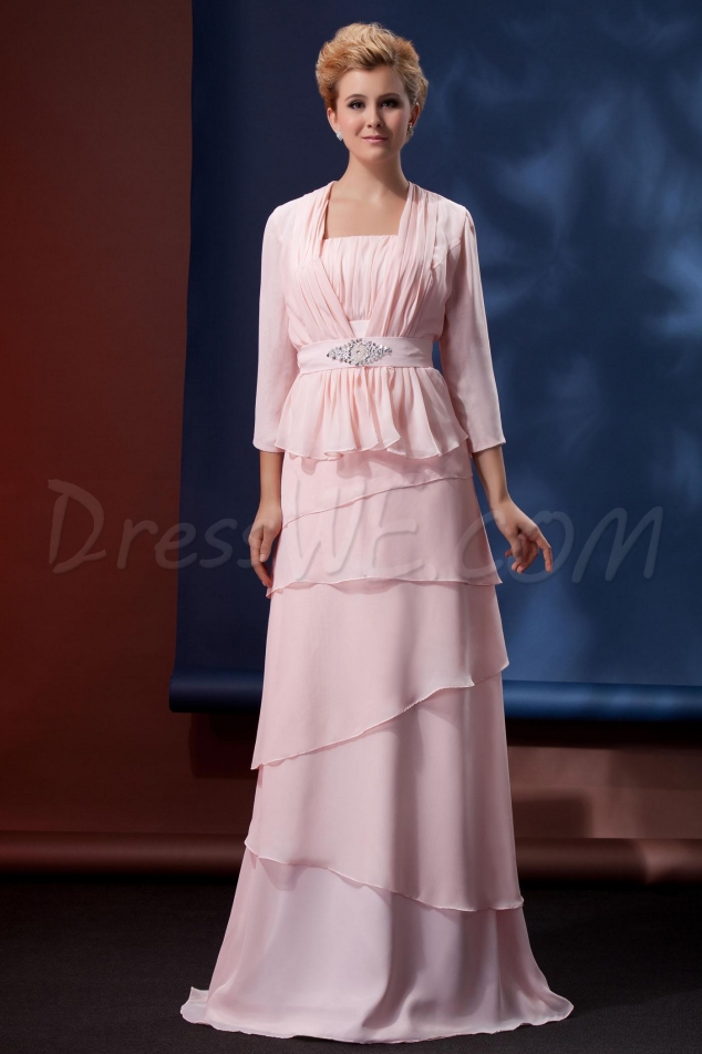 Cute A-Line Floor Length Strapless Alina's Mother of Bride Dress