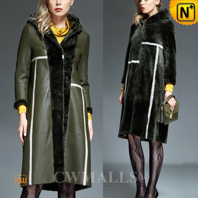 CWMALLS® Bismarck Hooded Reversible Shearling Coat CW607005 [Updated Styles 2017]