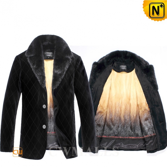 CWMALLS® Custom Men Mink Fur Lined Coat CW857327