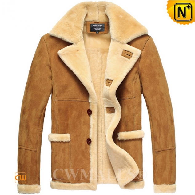 CWMALLS® Custom Men's Shearling Car Coat CW807136