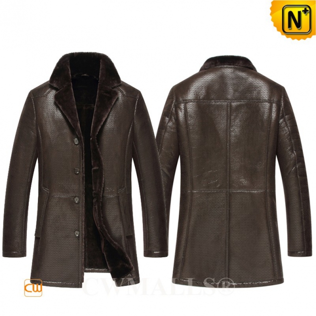 CWMALLS® Custom Men's Sheepskin Trench Coat CW807127
