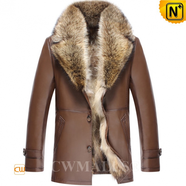 CWMALLS® Detroit Raccoon Fur Leather Coats CW807616 [Updated Styles 2017]