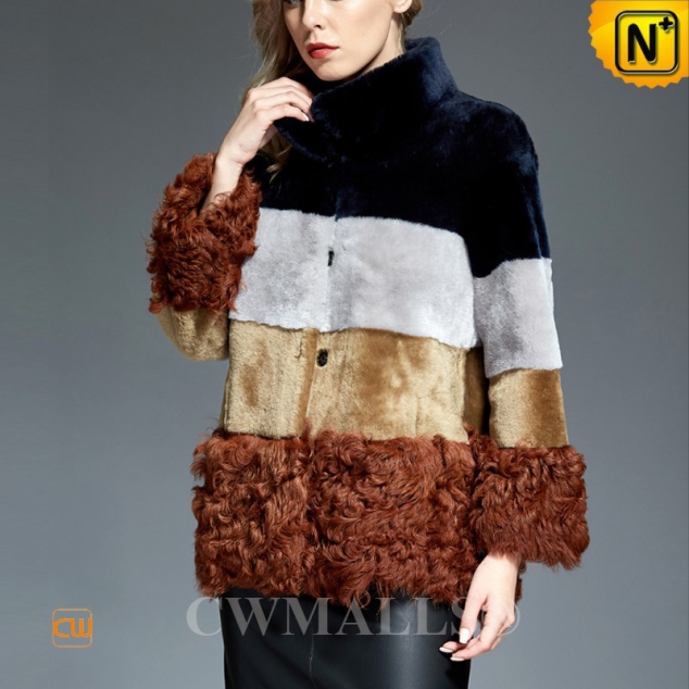 CWMALLS® Johannesburg Reversible Splicing Shearling Jacket CW607007[Mother's Day Gift] 