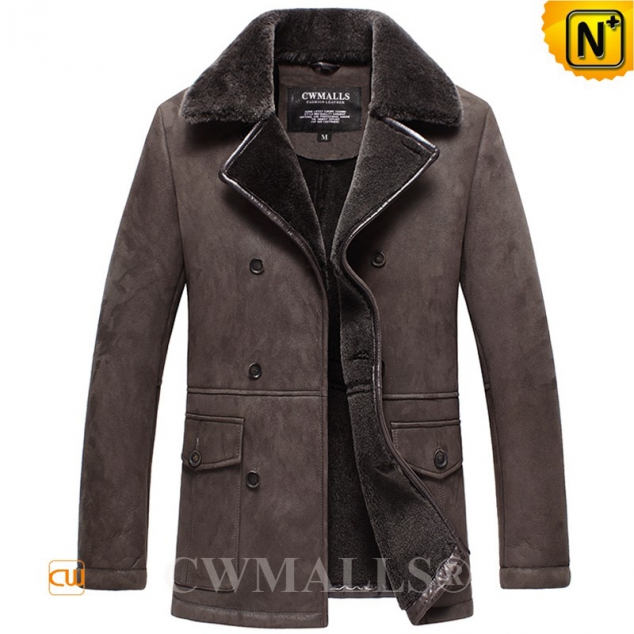 CWMALLS® Men Double Breasted Sheepskin Coat CW807128