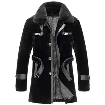 Cwmalls Mens Shearling Winter Fur Coat CW851285
