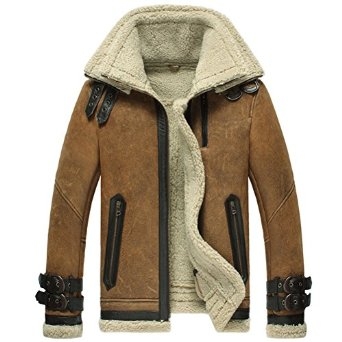 Cwmalls Mens Sheepskin Shearling Bomber Jacket CW860216