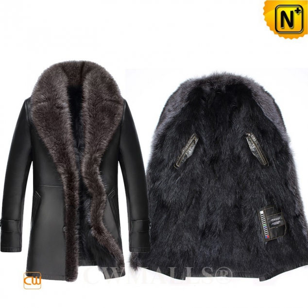 CWMALLS® Montreal Winter Raccoon Fur Leather Coat CW807615 [Original Design Series]