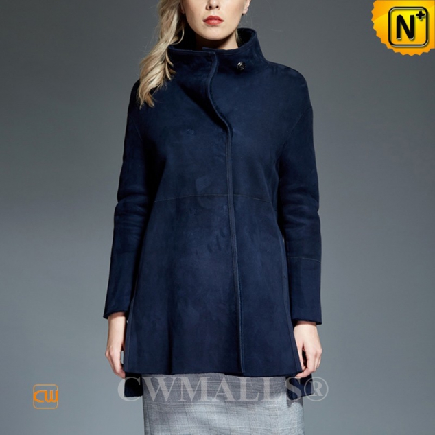 CWMALLS® Omaha Reversible Sheepskin Coat Navy [Updated Styles 2017]