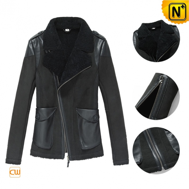 CWMALLS® Women Slim Fit Shearling Jacket CW640102