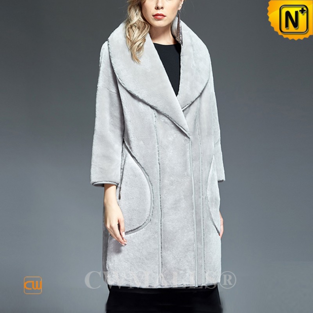DANISH Brand | CWMALLS® Copenhagen Women Grey Sheepskin Coat CW607035 [Global Free Shipping]