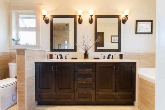 Dark Wooden Bathroom Cabinetry