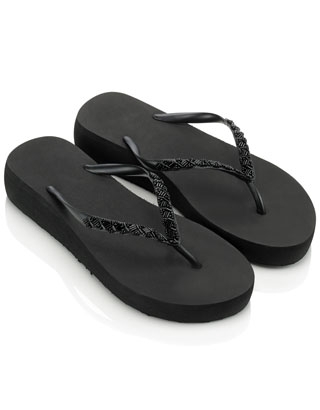 Demi Wedge Metallic Bead Eva Flip Flops
