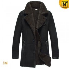 Des Moines Men Black Lamb Fur Lined Coat CW819459