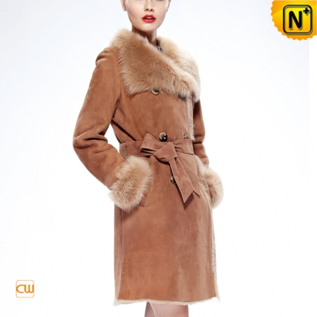 Designer Shearling Parka Coat au for Women CW640232