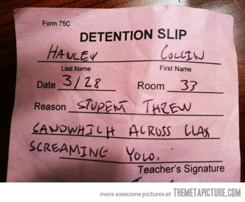 Detention Slip