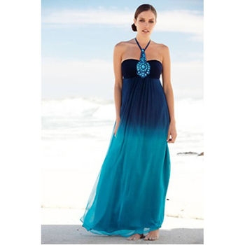 Dip Dye Maxi Dress With Embellished Bust Detail