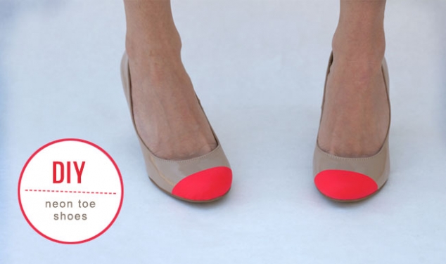 DIY: Neon Toe Shoes