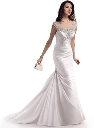 Dlass Crystal Mermaid Wedding Dresses 2014 Bridal Gown