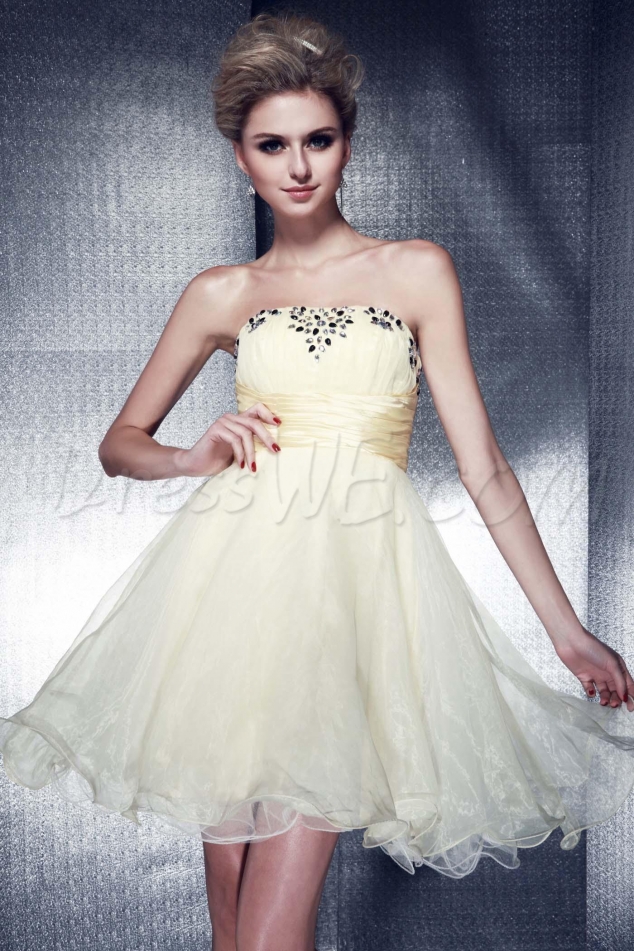 Dramatic A-line Strapless Mini Ruched Bodice Dasha's Homecoming/Prom Dress
