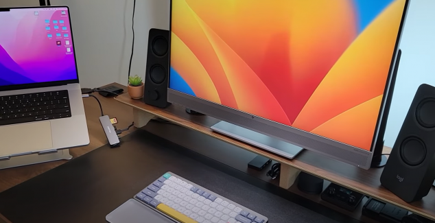 Dual Monitor Stand Solid Wood Desktop Stands 