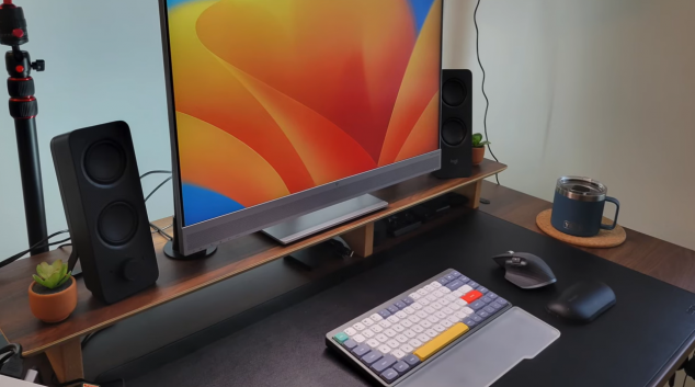 Dual Monitor Stand Solid Wood Desktop Stands  - Image 2