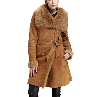 Dublin Brown Long Shearling Coat CWMALLS