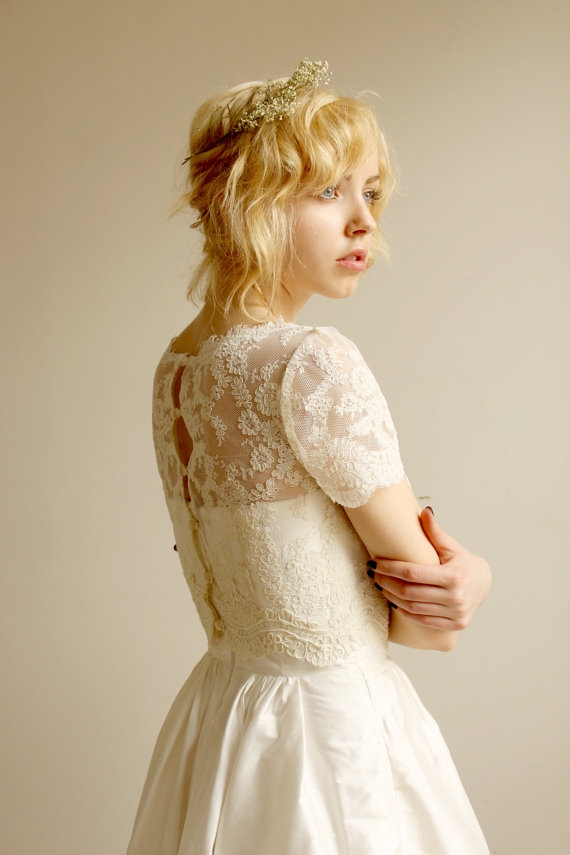 Elandra 2 Piece Lace and Silk Wedding Dress