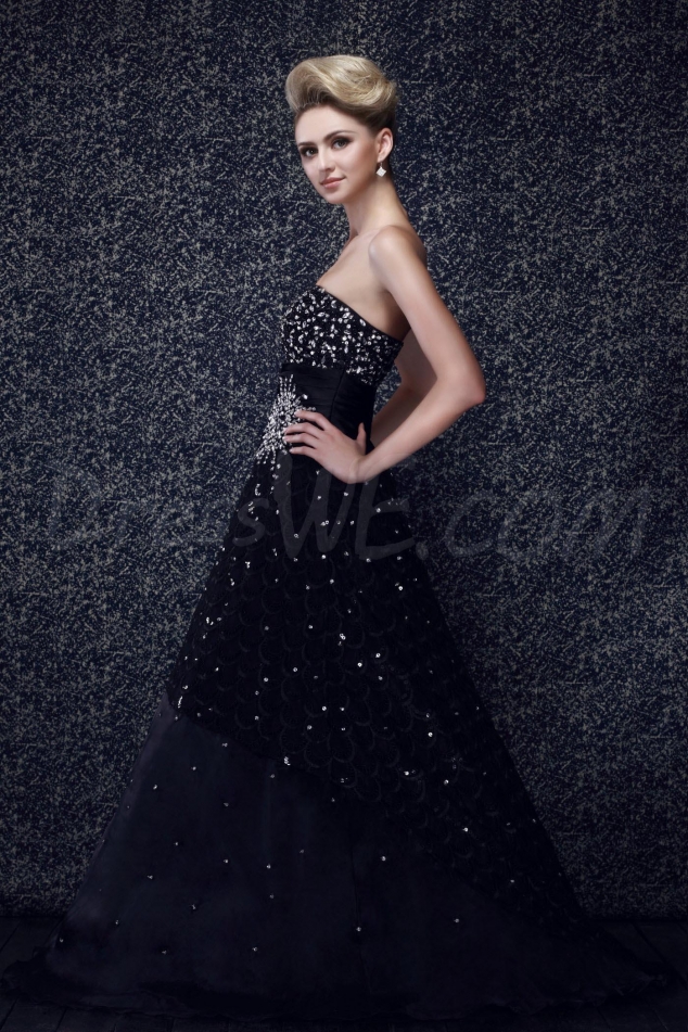 Elegant A-line Strapless Floor-Length Dasha's Prom Quinceanera Dress