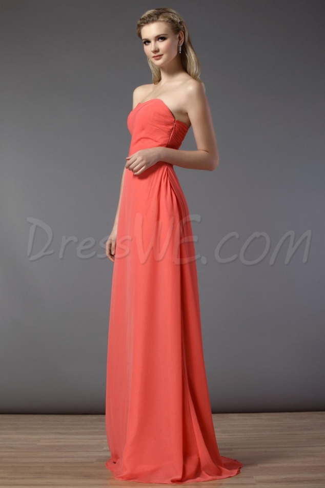 Elegant Flowers Sheath/Column Strapless Floor-Length Bridesmaid Dress