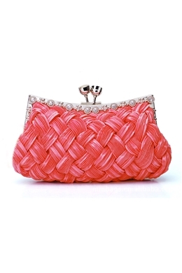 Elegant Lady s Satin Rhinestones Handbag for 