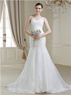 Elegant Trumpet/Mermaid and Lace Hot Sell Strapless Taline s Wedding  - Image 2