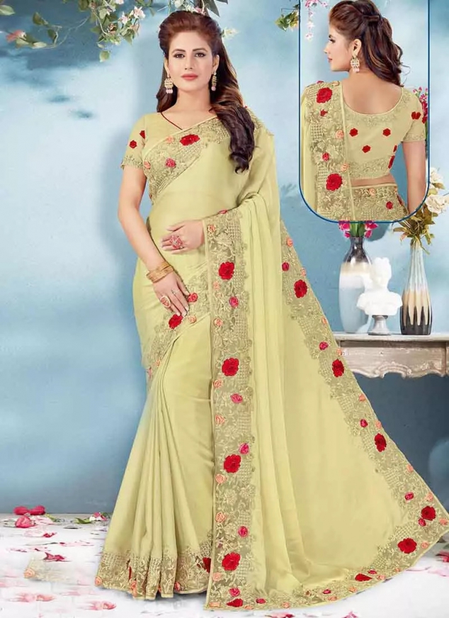 Embroidered sarees For Women's