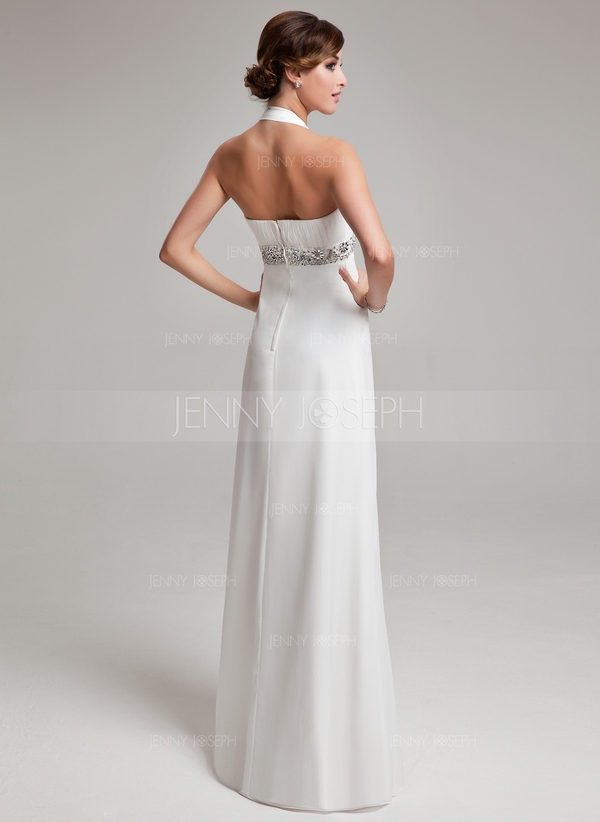 Empire Halter Floor-Length Chiffon Wedding Dress  - Image 2