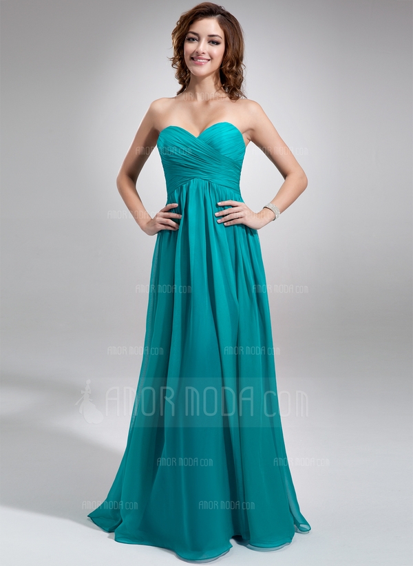 Empire Sweetheart Floor-Length Chiffon Bridesmaid Dress