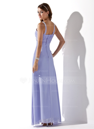 Empire V-neck Floor-Length Chiffon Prom Dress With Ruffle Beading #018013784 - Image 3