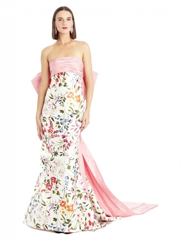 ENGLISH GARDEN MIKADO BOW-BACK GOWN