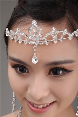 Exquisite Alloy and Rhinestone Tiara & Headpieces-HC