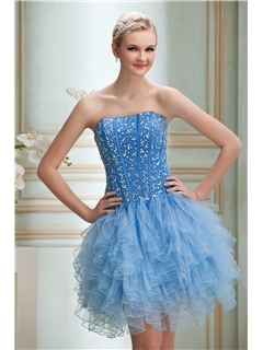 Fabulous A-Line Strapless Mini/Short-Length Yana's Prom/Homecoming Dress
