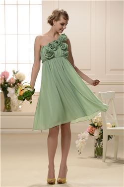 Fabulous Pleated Knee-Length One-Shoulder Bridesmaid Dress ItemCode:10798667 - Image 2