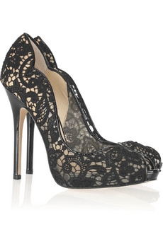 Faith lace and patent-leather pumps