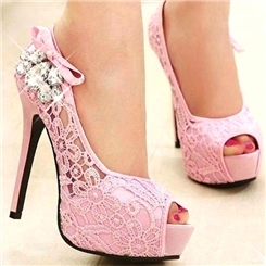Fashion Apricot Hollow Out Peep-toe Stiletto Heels Women Shoes