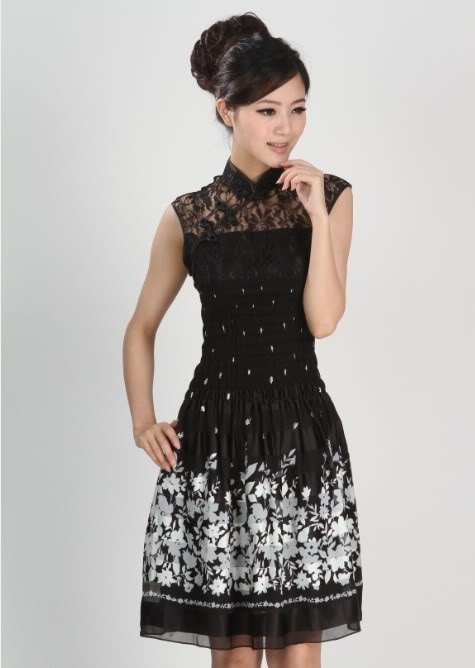 Fashion Chinese women's MINI Dress Cheongsam