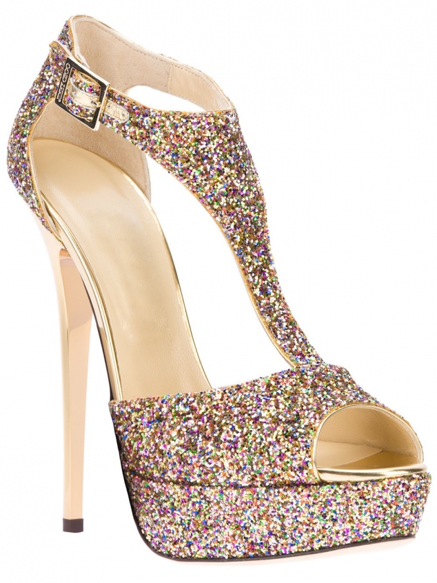 Fashion Gold Stiletto Heels Peep Toe Women Pumps 
