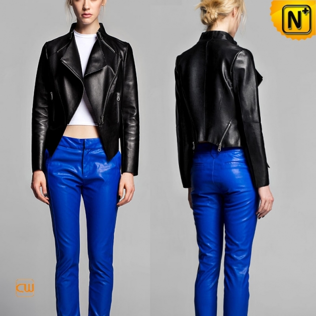 Fashion Women's Cropped Leather Jacket nz CW614002